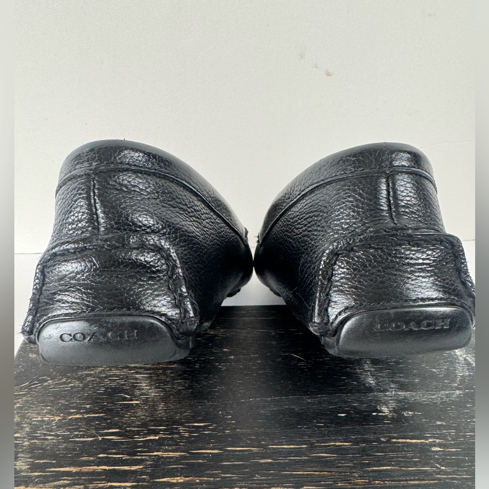 Coach Amber Driving Loafers Black Pebbled Leather Moccasins Women's 7.5B - Picture 3 of 10